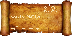 Kozlik Péter névjegykártya